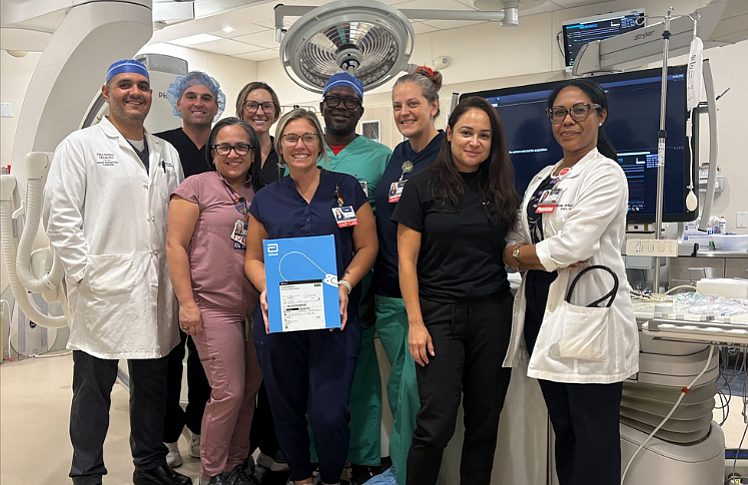 The cath lab team at Dr. P. Phillips Hospital were excited for the new addition of care.