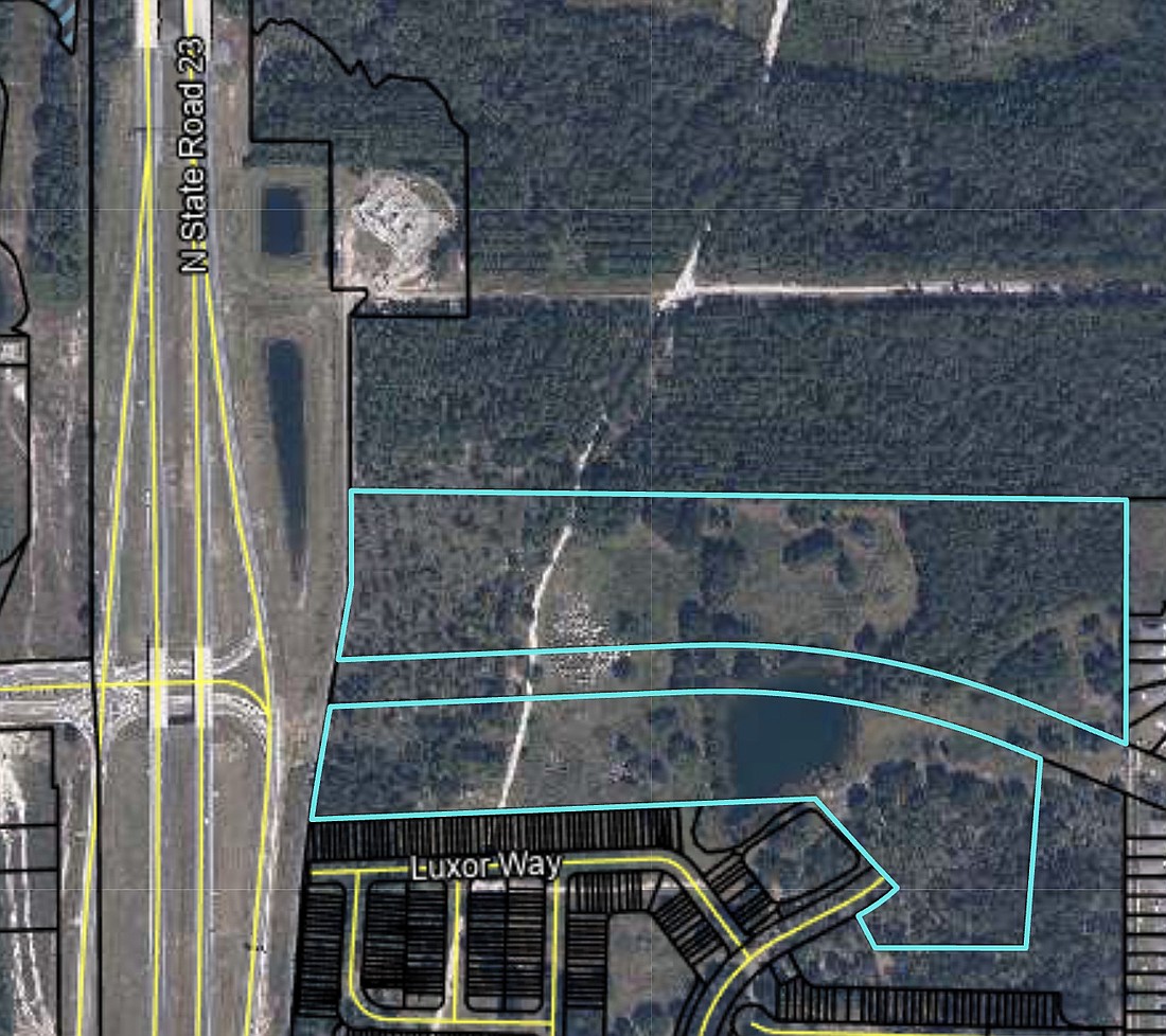 A 47.5-acre grocery-anchored commercial development at the intersection of Oakleaf Parkway Extension and District Drive is proposed in the Clay County portion of Oakleaf Plantation. The project is scheduled for county review July 30 as part of the development review process.