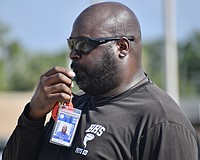 Carlos Woods, pictured here before the 2025 high school football season, was dismissed from Booker last week. He led the Tornadoes to the FHSAA Class 3A state semifinals in his year as coach.