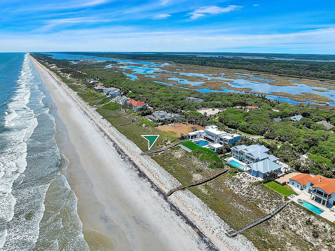 Undeveloped lot with 150-foot ocean frontage.