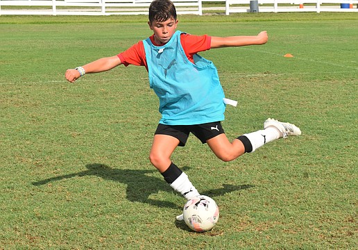 Lakewood Ranch 11-year-old Finn Morris, who has been playing soccer for six years, likes competing at the Sarasota Paradise youth soccer camp.