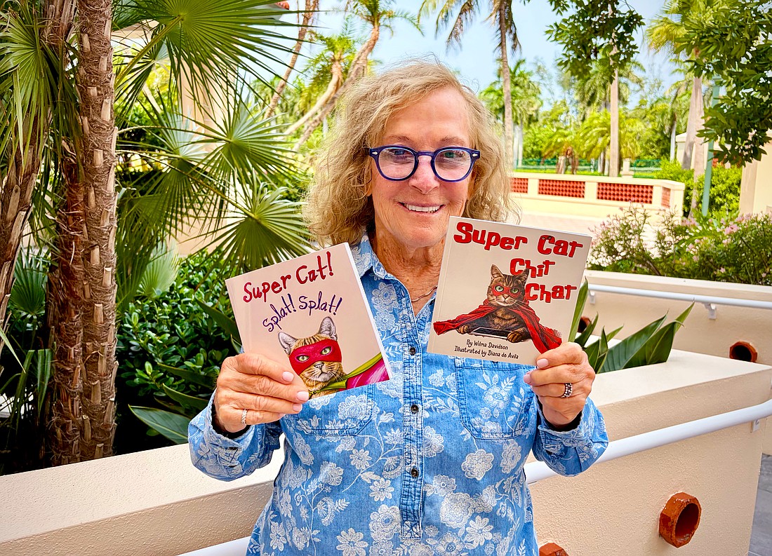 Longboat Key author Wilma Davidson, president of the local Pen Women chapter, is celebrating the publication of 'Super Cat Chit Chat,' the follow-up story to the 'Super Cat! Splat! Splat!' children's book.