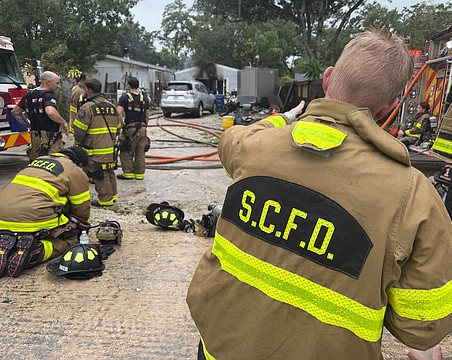 Sarasota County Fire Department responds to the scene of a structure fire in the 1000 block of Herndon Place in the Pinecraft area.