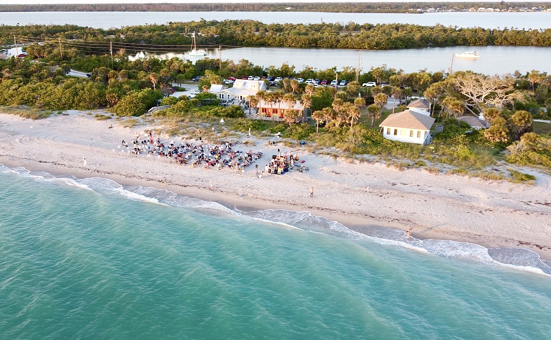 The Hermitage Artist Retreat programming includes free sunset concerts on the beach at its Manasota Key campus.