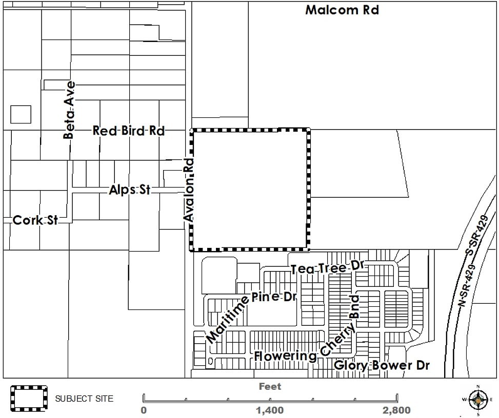 The proposed development is located at 5477 Avalon Road, which is generally located east of Avalon Road, west of Daniel Webster Western Beltway, south of Malcolm Road and north of McKinney Road.