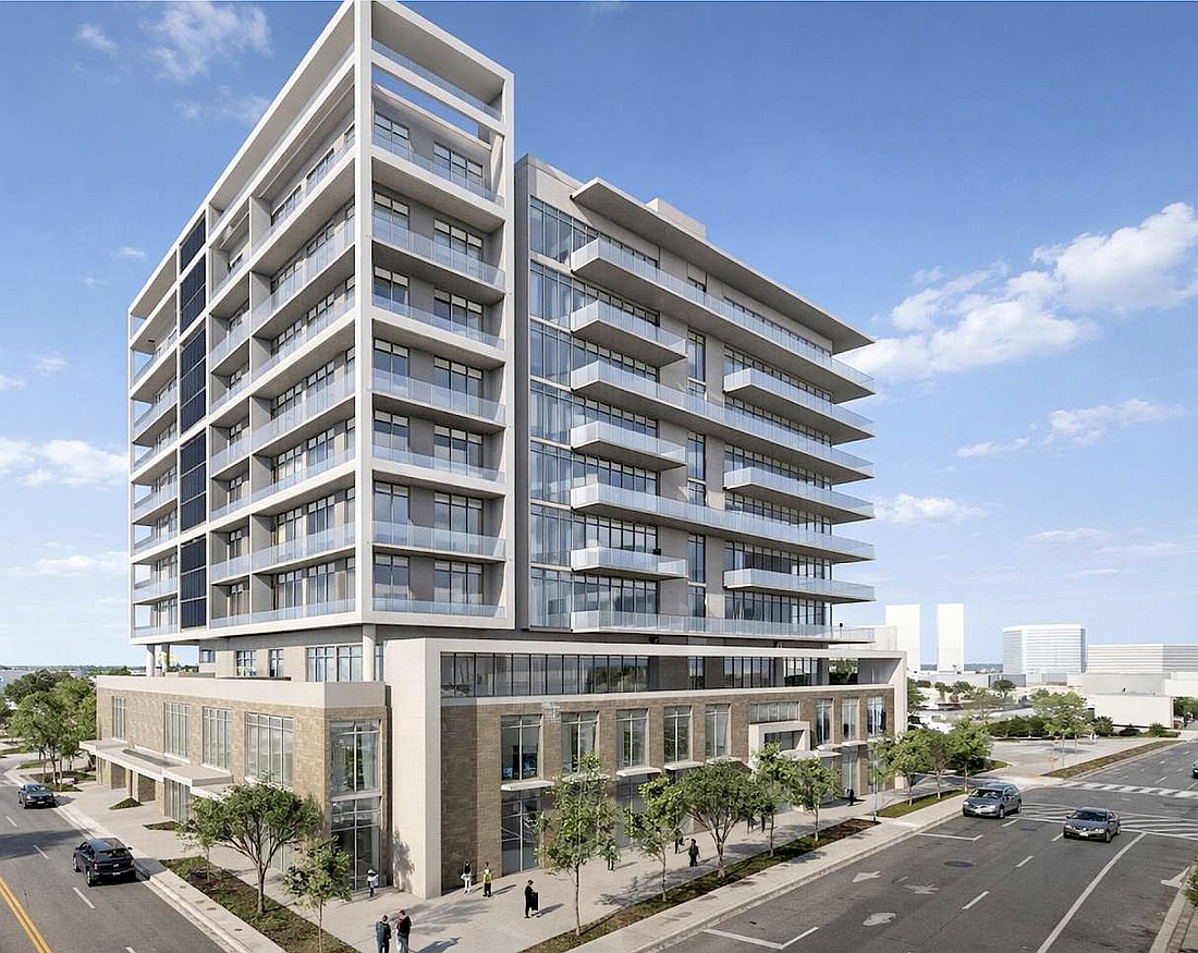 A rendering by DSDG Architects of the planned 1776 Ringling Condominium at the corner of Ringling Boulevard and South Osprey Avenue.