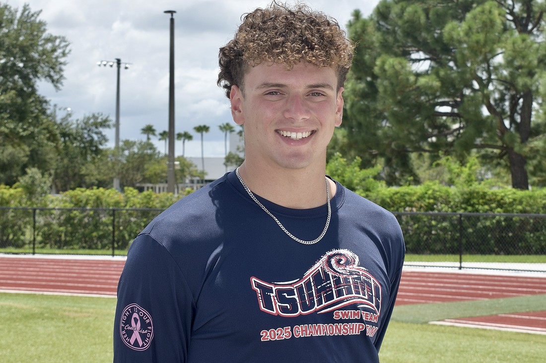 As a junior, Daniel Snitkovsky placed seventh in both the 50-yard freestyle and 100-yard breaststroke at the 2025 FHSAA Class 4A boys swimming state championship.
