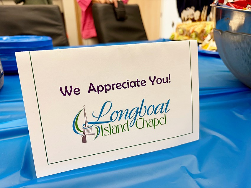 Longboat volunteers brought sandwiches, iced tea and desserts to a thank-you lunch for first responders.