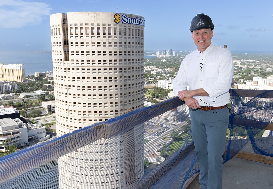 Steve Barber, development executive for Kolter Urban, on the 36th floor of the ONE Tampa building.