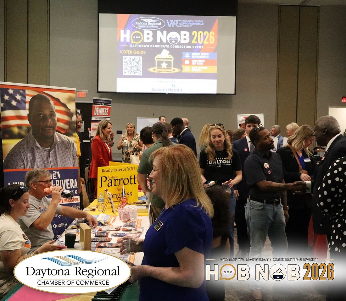 The Daytona Regional Chamber of Commerce hosted a candidate hobnob on July 28. Photo courtesy of the chamber/Facebook