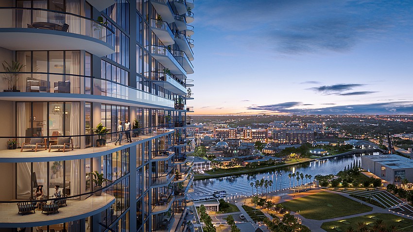 A rendering of the ONE Tampa residential tower. A rendering of the ONE Tampa residential tower.
