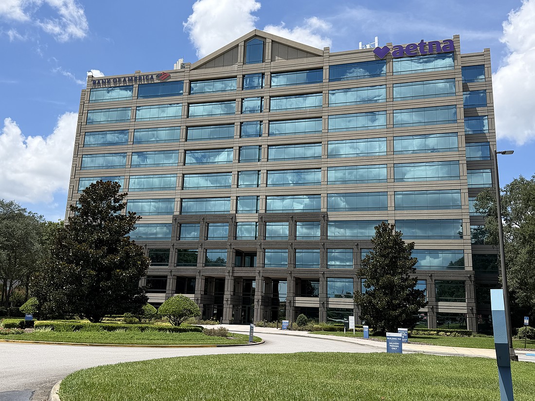 Bank of America leases three floors in the 10-story Building 100 in Gramercy Woods along Southside Boulevard. The bank said Aug. 10 it paid $155 million to buy five other buildings there Aug. 6.