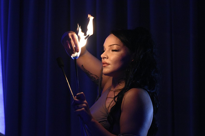 St. Pete aerialist, fire performer and artist Mala Vavourakis turns up the heat.