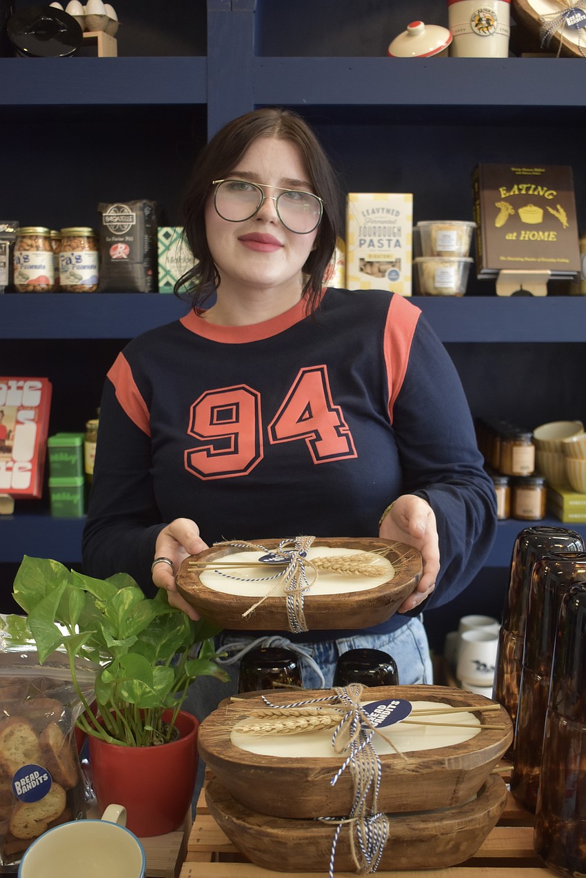 Bread Bandits' Grace Baltz holds the 
