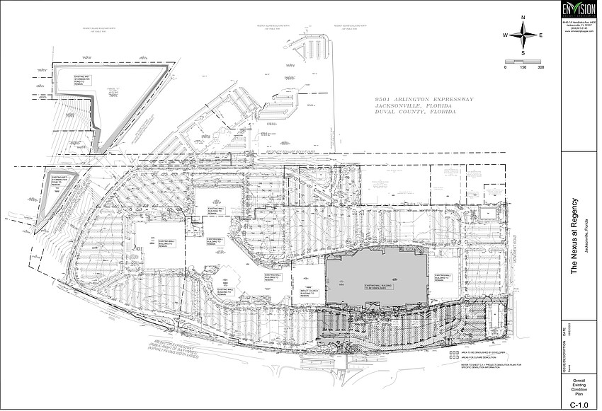 A site plan shows the overall redevelopment plans for the Regency Square Mall property. A site plan shows the overall redevelopment plans for the Regency Square Mall property.