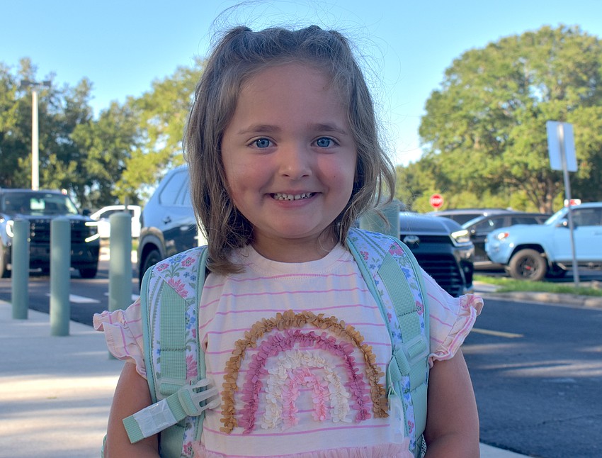 Charli Clarke, a kindergarten student at McNeal Elementary, hopes her school year is full of sunshine and rainbows.