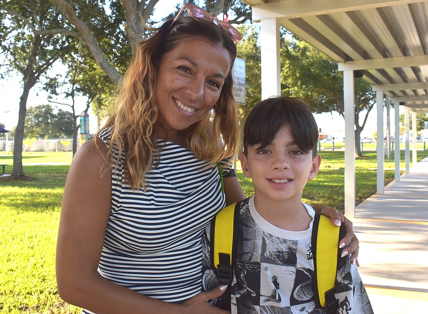 Ana Soto says she hopes her son, fifth grader Mihka Locke, has a happy school year and doesn't get too stressed about grades and homework.