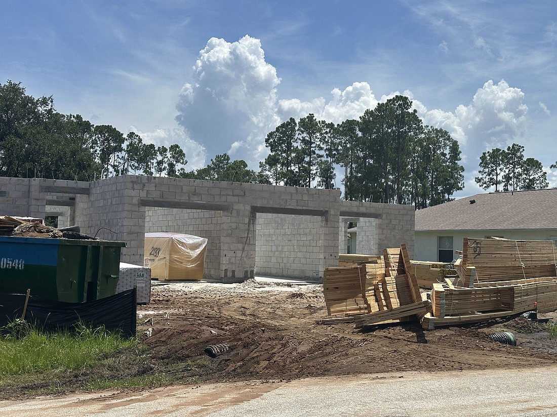 A home under construction in Palm Coast. Photo by Rich Carroll