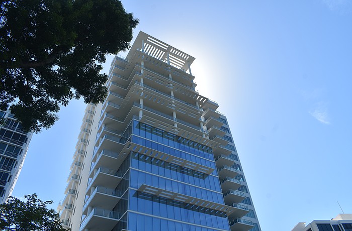 The Unit 12 condominium at 605 S. Gulfstream Ave. was built in 2021 and it has four bedrooms, four-and-two-half baths and 5,328 square feet of living area.