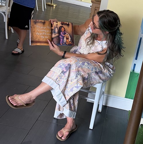 Christian children's author Georgia Duncan held a storytime at Swillerbees in Flagler Beach on Aug. 4. Courtesy photo