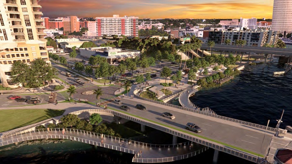 A rendering of the West Riverwalk near the University of Tampa campus.