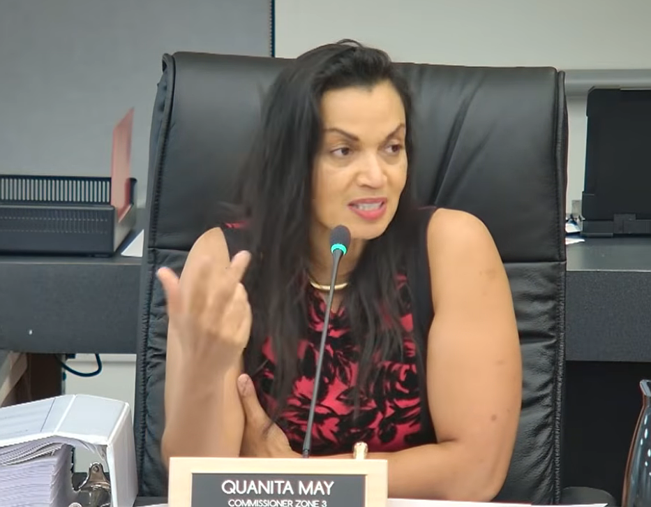 Daytona Beach Commissioner Quanita May discusses concerns over utility billing during the City Commission’s Aug. 5 meeting.